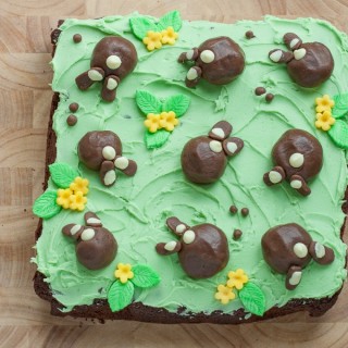 Chocolate Bunny Bum Cake Step by Step pics