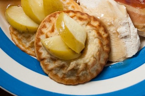 Easy apple and sage popovers served as perfect accompaniment with roast chicken and pancetta