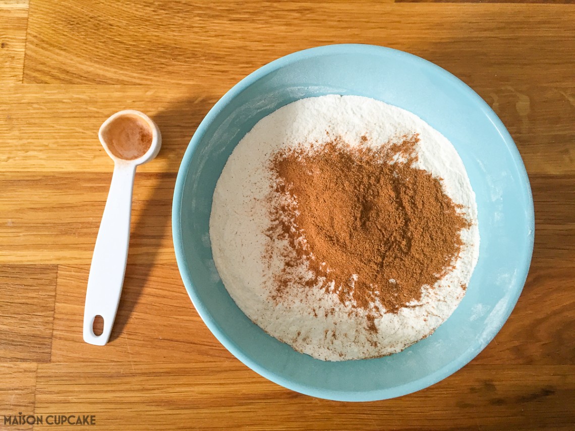 Dorset Apple Cake - steps, sift the flour and cinnamon in a bowl