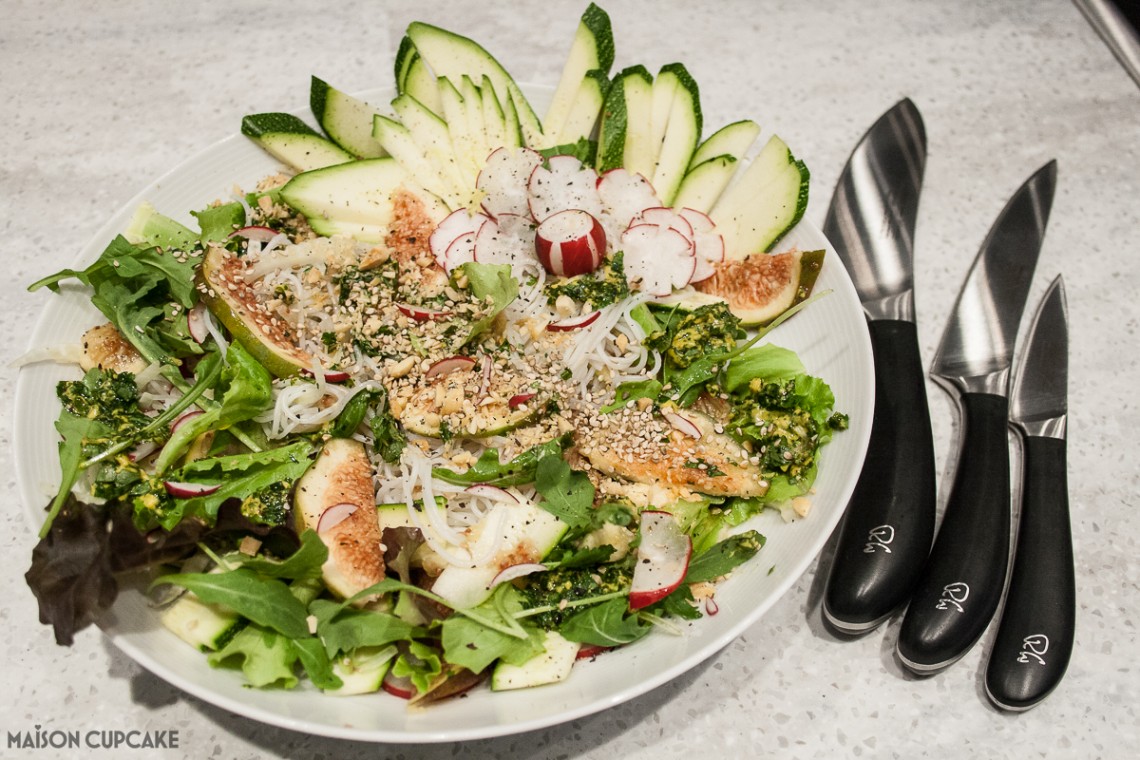 Chopped Salad with Rice Noodles and Salsa Verde (Robert Welch knives demo)