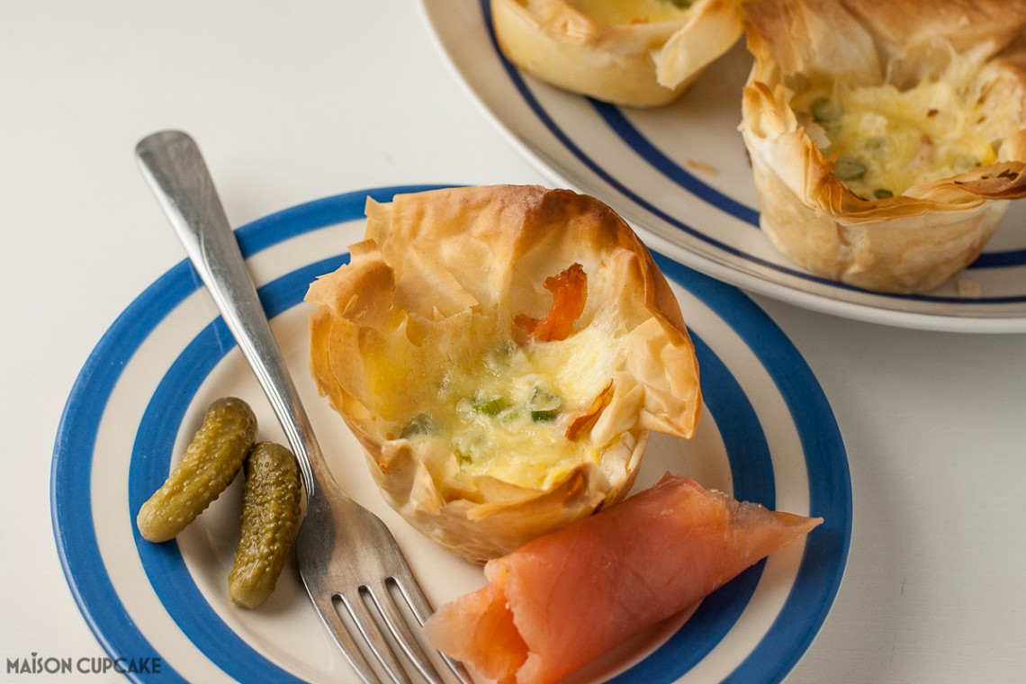 Mini Salmon Filo Quiches