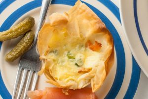 Mini Salmon Filo Quiches