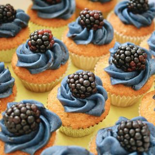 Mini Blackberry Cupcakes