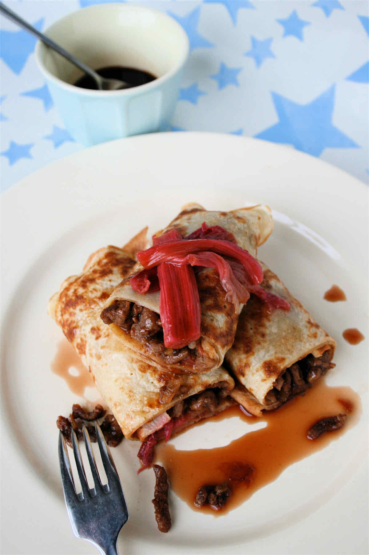 Spicy Pork Pancakes with Rhubarb Recipe