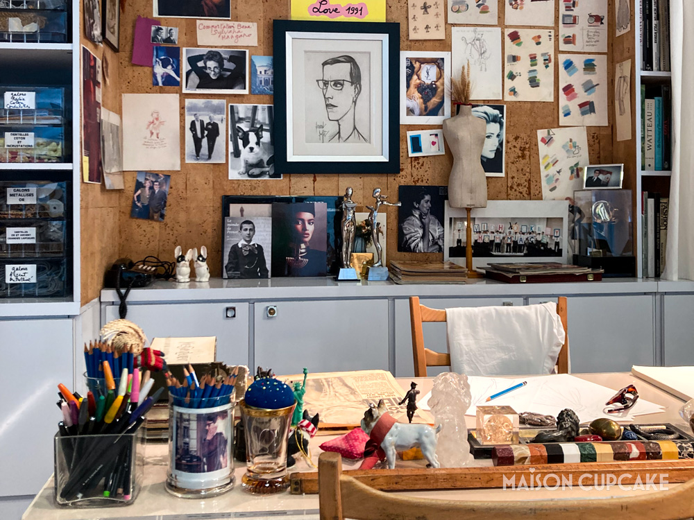 Atelier with pinboard at Yves St Laurent Museum Paris