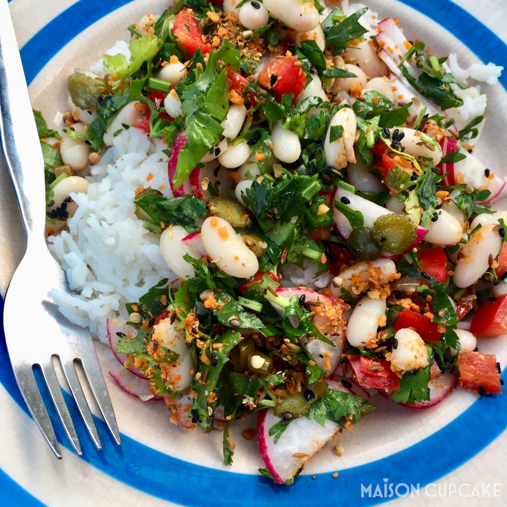 Inspired by Ottolenghi - white bean and parsley salad