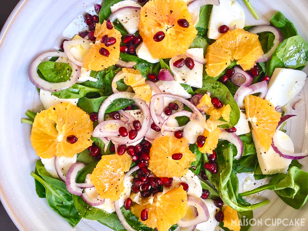 Inspired by Ottolenghi - orange mozzarella and pomegranate salad