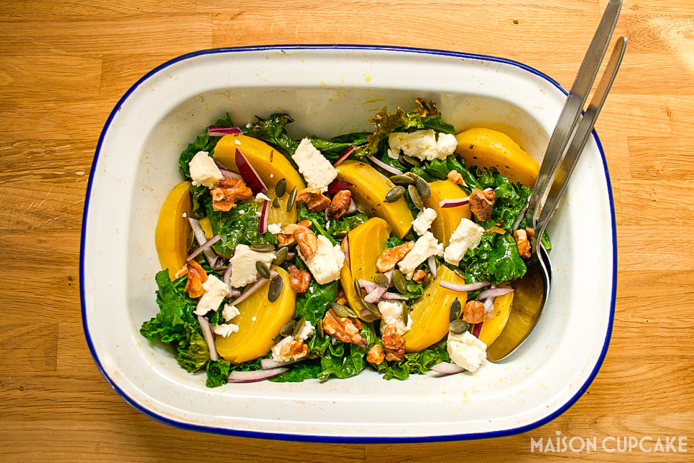 Inspired by Ottolenghi - yellow beetroot and feta salad