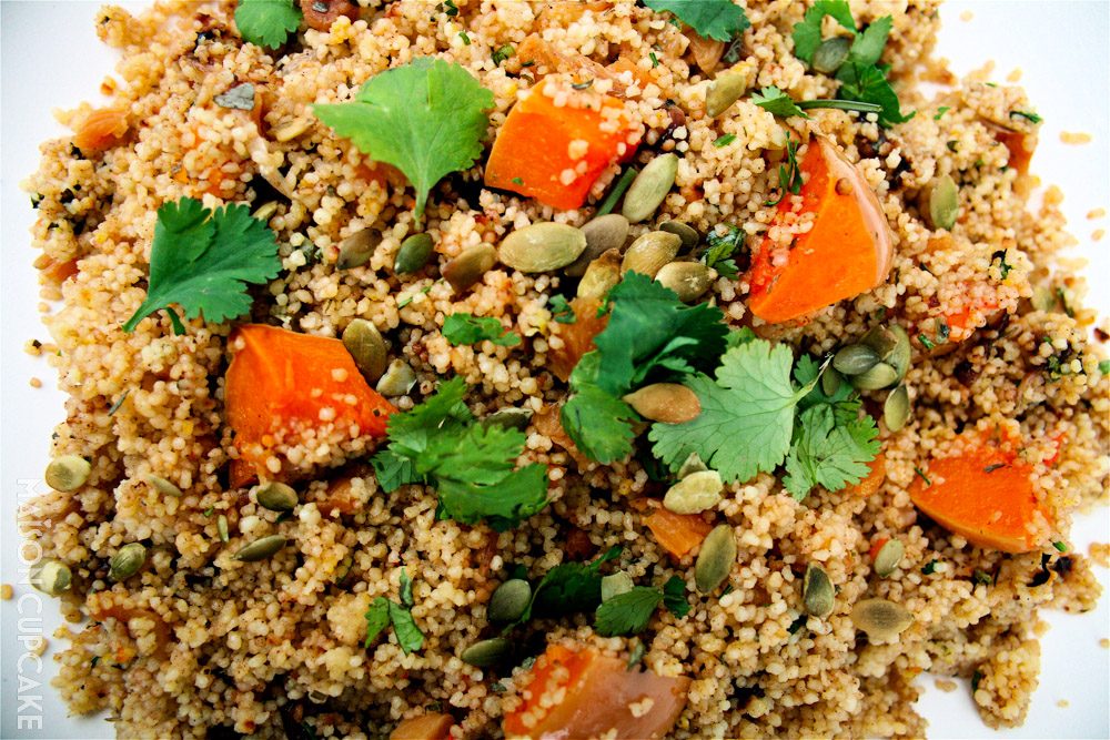 Ottolenghi couscous with butternut squash from cookbook