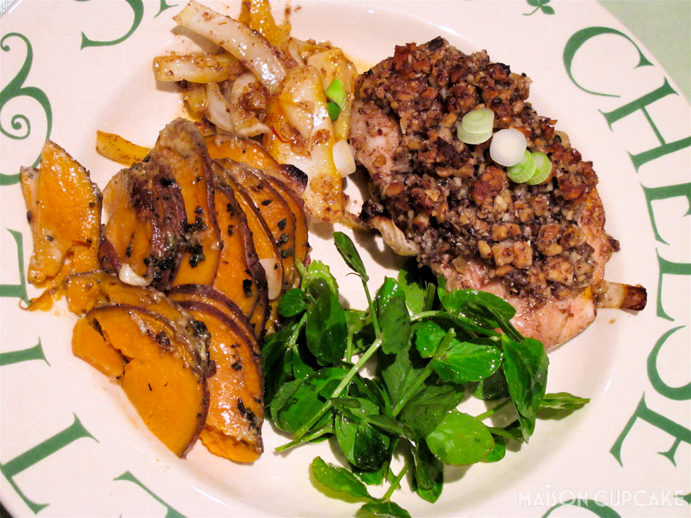 Ottolenghi hazelnut chicken and sweet potato gratin from cookbook