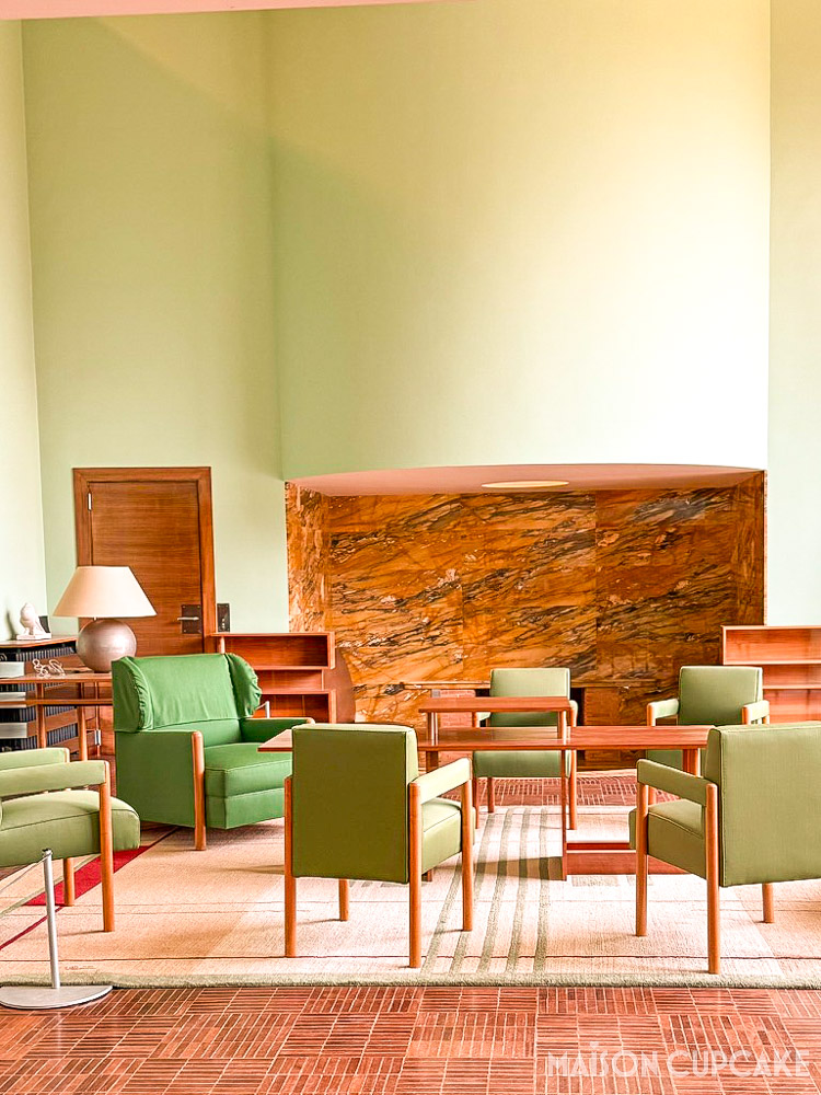 Interior of Villa Cavrois salon with strong geometry and minimalist décor