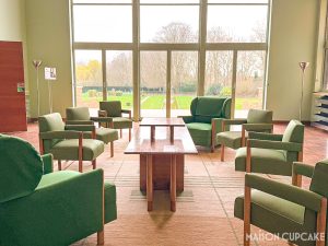 Interior lounge at Villa Cavrois with modernist furniture and natural light