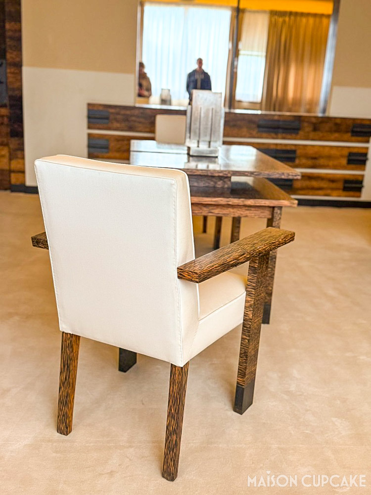 Master bedroom furniture detail at Villa Cavrois with minimalist modernist interior design
